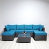 7-Piece Outdoor Garden Patio Furniture Set, PE Rattan Wicker Sofa,outdoor couch patio furniture;outdoor sofa - 2 of 4