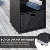 Gulches Valet Pool Towel Rack, Waterproof PE Plastic Rattan Wicker Storage Organizer, Indoor Outdoor, Hot Tub Accessory Storage,2 Shelves, Espresso - 3 of 4