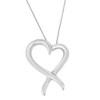 Haus of Brilliance Silver Open Heart-Shaped Awareness Ribbon Pendant Necklace - 2 of 4