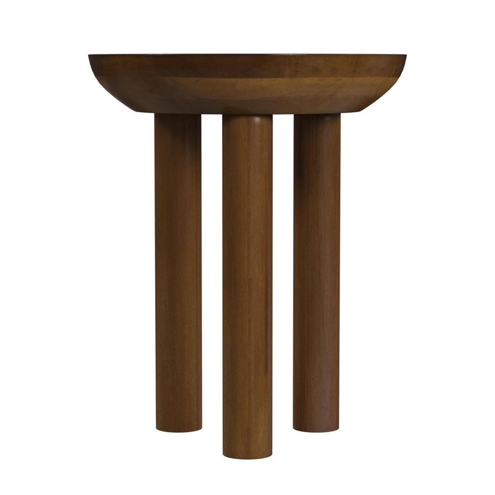 HomePop Mango Wood 3 Leg Side Table Walnut
