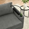 Modern 102" Corduroy L-Shaped Sectional Sofa with Storage Ottomans, Cup Holders & Phone Holder - 4 of 4