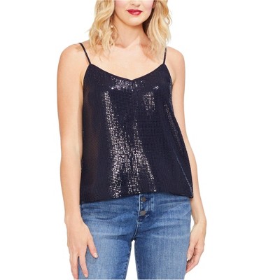 Vince Camuto Womens All Over Sequin Cami Tank Top