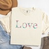 Simply Sage Market Embroidered Love Floral Garment Dyed Tee - 3 of 4