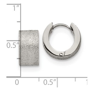 Chisel Stainless Steel Polished and Sandblasted 7mm Hinged Hoop Earrings - 1 of 4