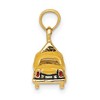 Black Bow Jewelry 14k Yellow Gold 3D Yellow Enameled Taxi Pendant - 2 of 4