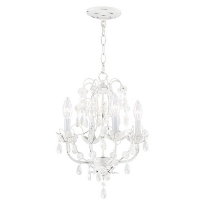 Livex Lighting Athena 4 - Light Chandelier in  Antique White