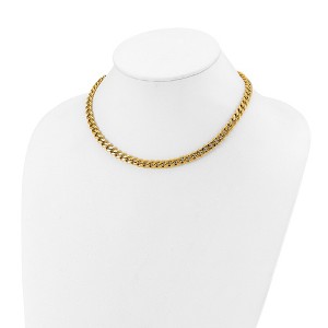 Chisel Stainless Steel Polished Yellow IP-plated 16" Plus a 3" Extension Curb Link Necklace - 1 of 4