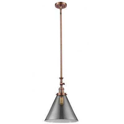 Cone - 1 Light Stem Hung Tiltable Mini Pendant In Industrial Style-18 Inches Tall and 12 Inches Wide