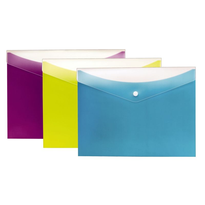 Pendaflex® Dual Pocket Snap Poly Envelope, Letter Size, 3 Per Pack, 2 Packs, 2 of 3