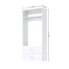 HOMLUX 2-Shaker Drawer Custom Clothes Storage Tower w/Hang Rod & Compartment,White - 2 of 3