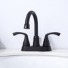 WOWOW 4 in. Centerset Double Handle Bathroom Faucet in Brushed Nickel - 2 of 4