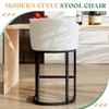 AMERLIFE Modern Counter Bar Stools, Boucle Chair with Arms, Footrest, 28" Upholstered Back - 3 of 4