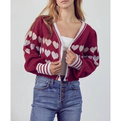 Women's HEART BUTTON-FRONT CARDIGAN - &merci