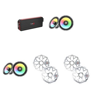 Cerwin Vega Marine VCU84 Amplifier with (2) SM8F4 RPM Stroker 8" Marine RGB Speakers and White/Stainless Grilles - 1 of 4
