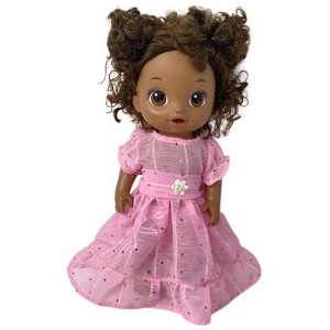 Doll Clothes Superstore Pink Sheer Dress Fits Some Baby Alive And Little Baby Dolls - 1 of 4