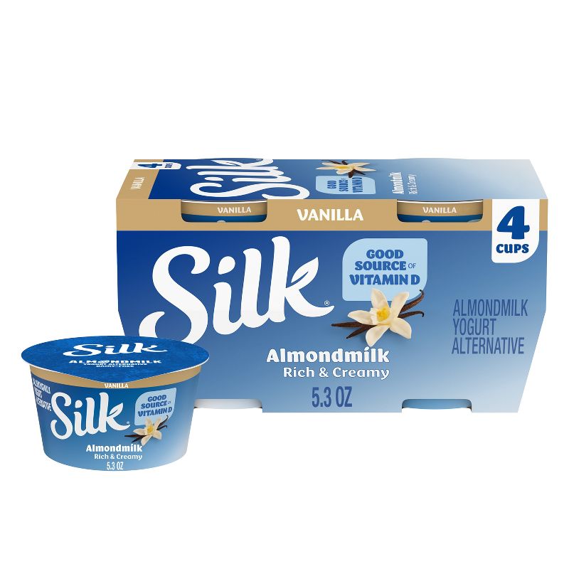 Silk Vanilla Almond Milk Yogurt Alternative - 4ct/5.3oz Cups, 1 of 11