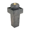 Okak 25.59IN Minimalist Concrete Column Water Fountain, Sturdy Outdoor Fountain, Freestanding Fountain for Patio, Garden, Porch, Gray - 2 of 4