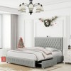 NicBex Upholstered Bed Frame with 4 Drawers,Star Galaxy Projector,Adjustable Button Tufted Headboard with USB,Music Speaker,Easy Assembly - 3 of 4