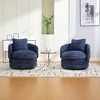 360° Swivel Accent Chair Barrel Chair Single Club Sofa Chair Upholstered Armchair Round Reading Chair - ModernLuxe - 2 of 4