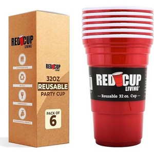 Red Cup Living 32oz Portable Drinkware Tumbler Cups – Insulated Reusable Plastic Cups for Hot or Cold Beverages, Travel Party Cup - 1 of 4