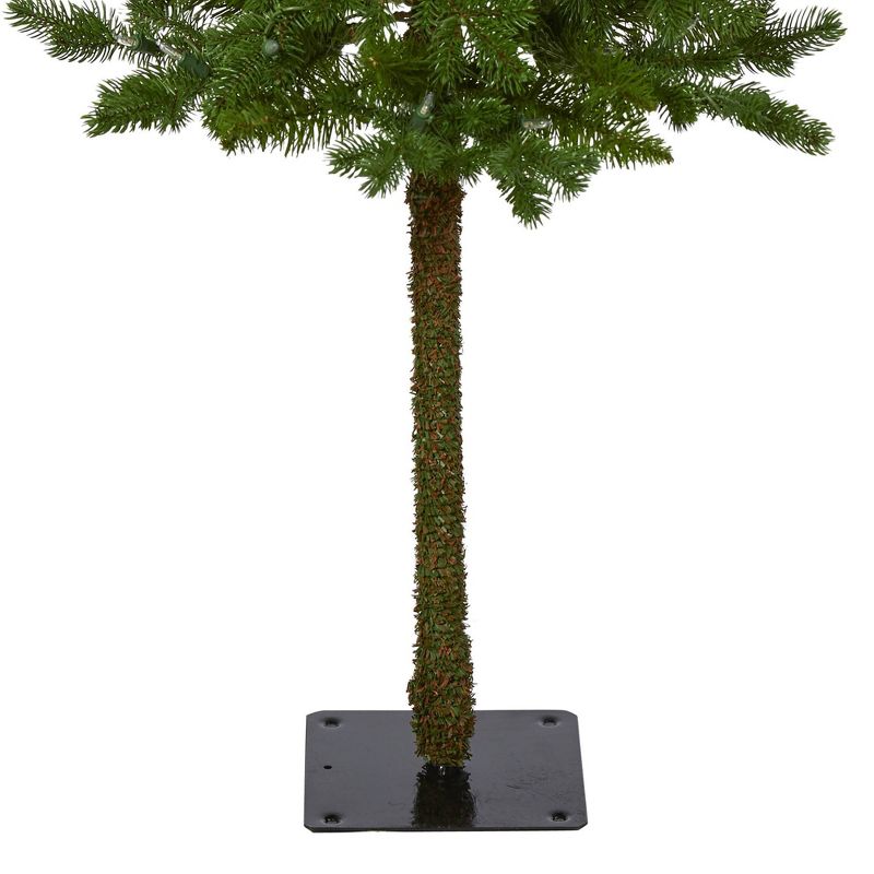 3ft Nearly Natural Pre-Lit LED Swiss Alpine Artificial Christmas Tree Clear Lights, 5 of 7