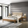 Accent Bed Frame Modern Upholstered Headboard with Wood Grain Design for Bedroom 63.4W - 3irtyhousy - 2 of 4