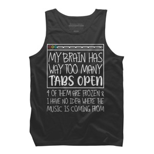 Men's Design By Humans My Brain Has Way Too Many Tabs Open & 4 Of Them Are Frozen By BiTee Tank Top - 1 of 2