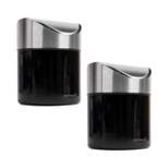 Mind Reader Mini Countertop Trash Can 0.4gal with Swivel Lid Set of 2 Black