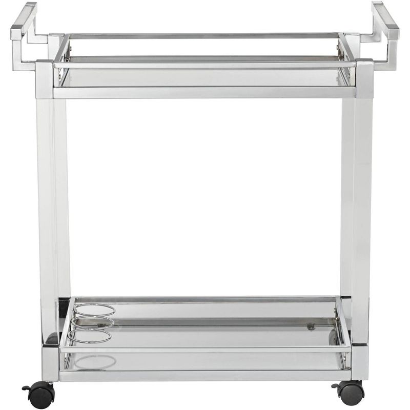 Studio 55D Rossi 32 3/4" Wide Clear Acrylic and Chrome Rolling Serving Bar Cart, 5 of 9