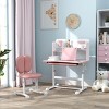 INFURNIC Kids Table Sets Height Adjustable Desk and Chair Set with Tilt Top and Storage for Study, Pink, 31.5"*21.7"*42.3" - 2 of 4