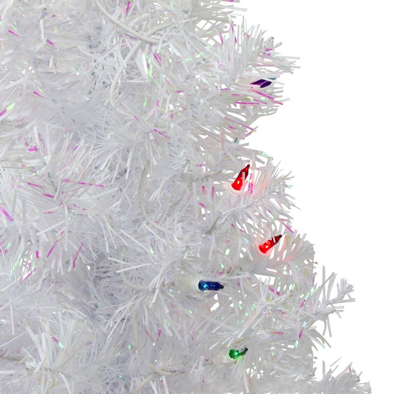 Northlight 2' Pre-Lit Medium White Iridescent Pine Artificial Christmas Tree - Multicolor Lights, 3 of 7
