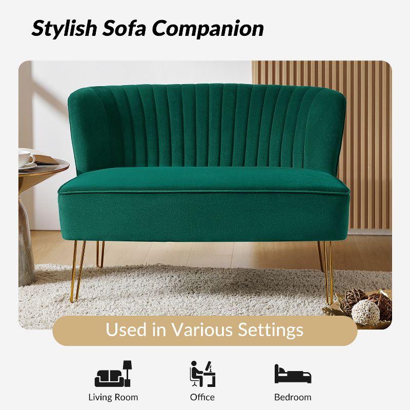Ainhoa 45" Contemporary  Solid and Manufactured Wooden Frame Loveseat | ARTFUL LIVING DESIGN, 5 of 14
