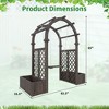 Wood Garden Arbor with Planter Boxes and Swing Outdoor Arch Trellis with Pergola for Climbing Plants Vines Grapes Backyard Wedding Party Decor - 2 of 4