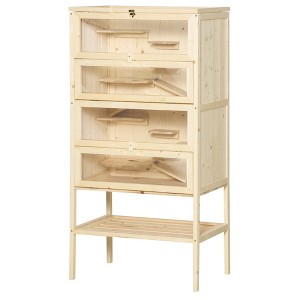 Skyzone 5-Tier Wooden Small Pet Habitat with 3 Ladders, Hinged Roof, Front Door & Bottom Storage - 1 of 4