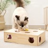 Mewoofun Pet Toy Cat Toys Kitten Toys, Interactive Whack A Mole Solid Wood Toy, Cat Toy for Indoor Cat Kitty, Brown, 13.2"*10.2"*3.9" - 2 of 4