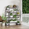 Artloge XXL 5 Tiers Half-Moon Plant Stand Industrial Style Metal Flower Rack for Indoor Outdoor Use, Heavy Duty & Space-Saving Design - 2 of 4