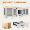 90 Inch Large Dog Crate Furniture, Double Dog Crate with Feeding Station & Storage, Heavy Duty Dog Kennel Furniture for 2 Dogs - 3 of 4