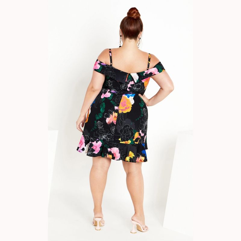 Women's Plus Size  Raquel Print Dress - black | CITY CHIC, 2 of 4