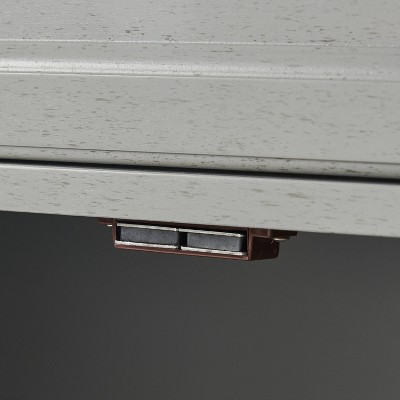 Distressed Gray Modern Farmhouse Entertainment Center with Cabinet