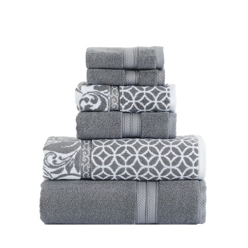 Modern Threads Reversible Yarn Dyed Jacquard Towel Set, Trefoil ...