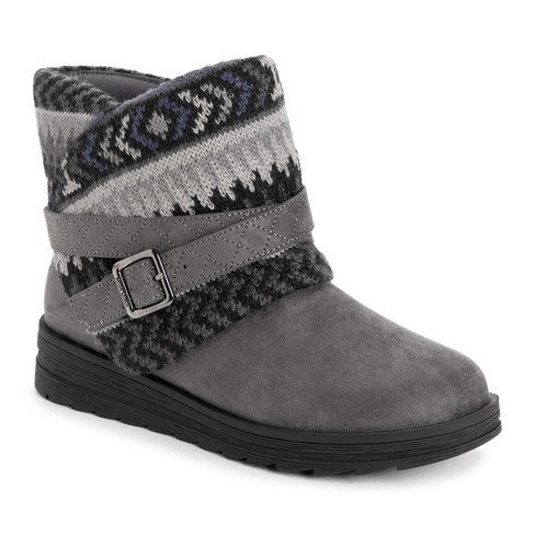 Muk Luks Women's Natalie Naomi Boots, Grey, 7w : Target