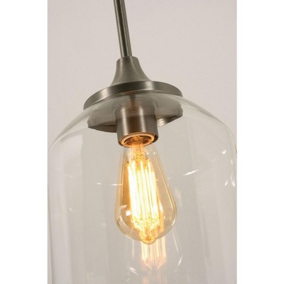 William 6" Satin Nickel Vintage Glass Pendant Light