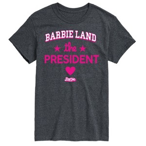 Men's Barbie Barbie Land President Short Sleeve Graphic T-Shirt - Heather Charcoal - Medium - 1 of 4