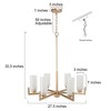 LNC Layla 6-Light 27.5" Modern Large Candlestick Chandelier, Matte Gold with  Frosted Glass - 3 of 4