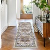 Washable Runner Rug, Vintage Oriental Floral Entryway Rug, Soft Non-Slip Faux Wool, Low Pile for Hallway, Bedroom, Kitchen, Laundry - 2 of 4