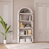 5 Shelf Bookcase, Arched Bookshelf, Farmhouse Display Storage Rack, Wood Bookshelves, Storage Cabinet for Home Office Living Room Bedroom - 3 of 4