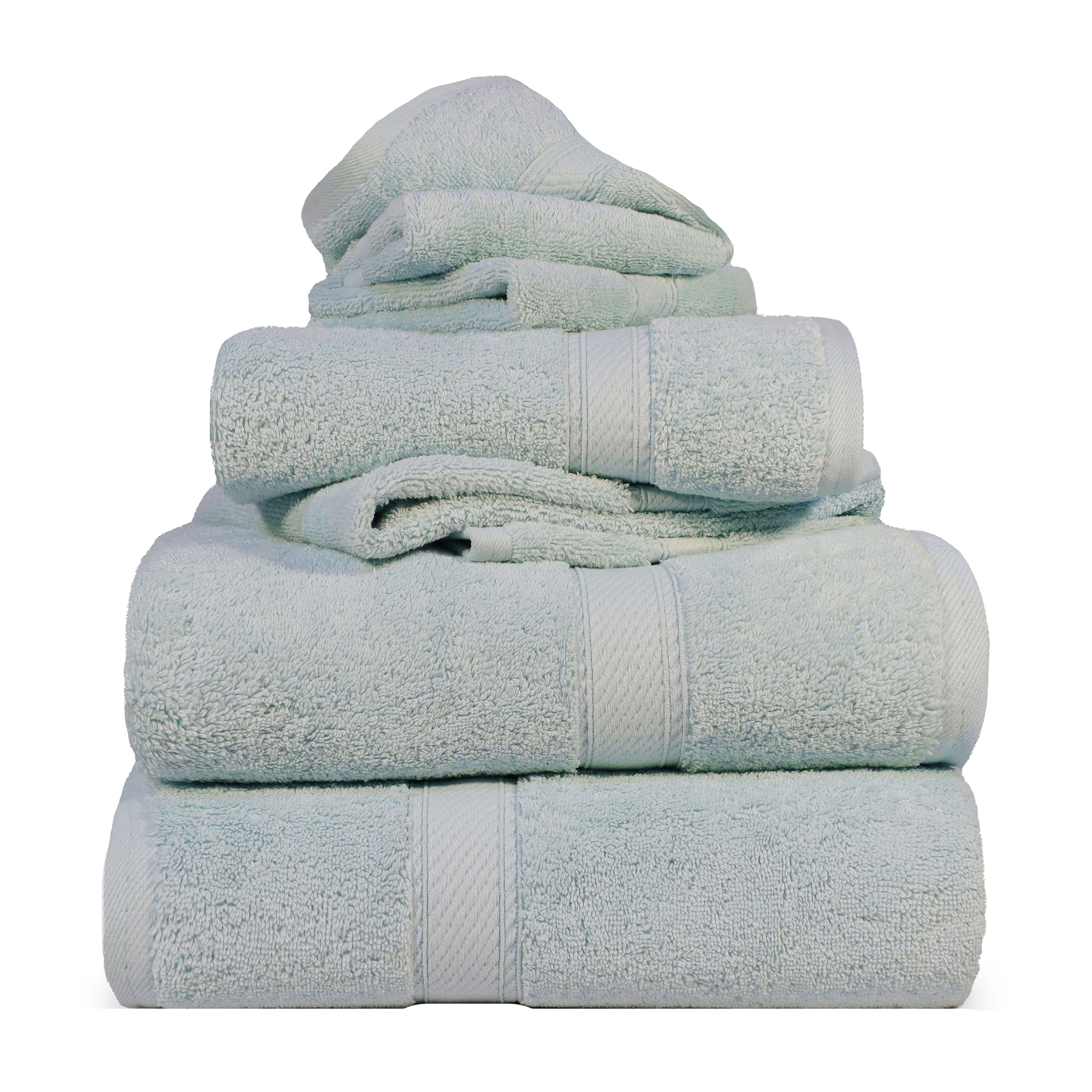 Egyptian Cotton Heavyweight Towel and Washcloth Set, Sea Foam