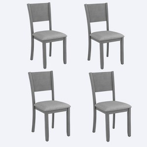 PAGED Dining Chairs Set of 4 Wooden Living Room Chairs Upholstered Kitchen Chairs with Padded Seat for Living Room - 1 of 4