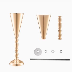 VEVOR 10PCS 43cm/16.9” Tall Wedding Flower Vase, Metal Wedding Trumpet Centerpiece, Gold Floral Stand Display Rack, Gold - 1 of 4