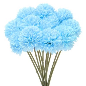 Unique Bargains Plastic Silk Durable Artificial Chrysanthemum Ball Flowers 11" - 1 of 4